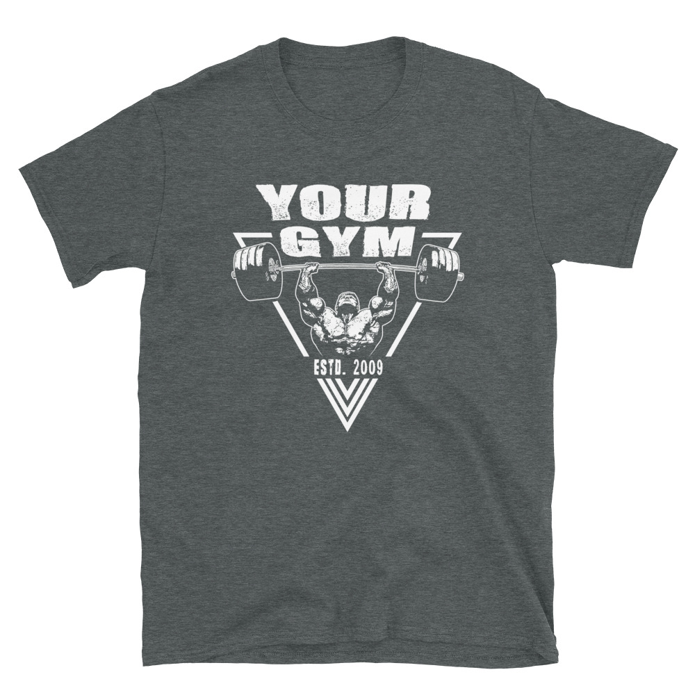 Personalized Gym Shirt (Design 3) (See Description) (Black, Navy, Dark ...
